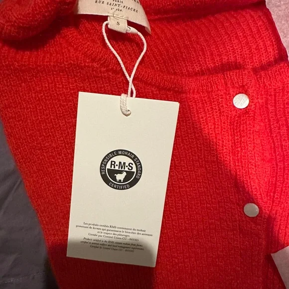 Sezane Red Cardigan Sweater - Picture 2 of 3
